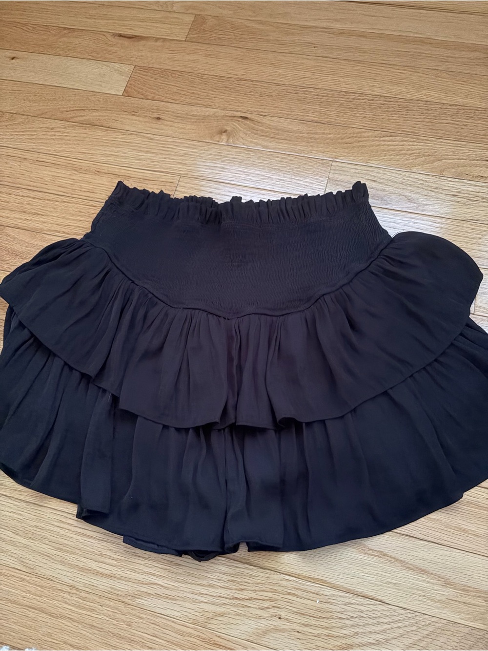 Mustard Seed Black Tiered Ruffle Mini Skort - Women size Small